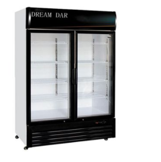 688l Vertical Double Door Beverage Showcase Refrigerated Cabinet Fresh Cabinet Beer Freezer Refrigerator