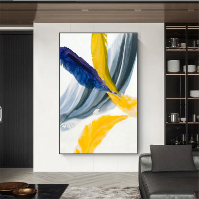 Feather Pattern European Simple Style Hotel Home Large Size Decoration Canvas Painting Wall Painting Oil Painting