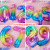 New 40-Inch American Version Rainbow Large Digital Aluminum Film Balloon Magic Color Digital Balloon 0-9 Candy Color Colorful Balloon