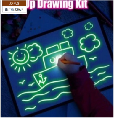  drawing with light A3 Draw With Light Fun light up drawing kit AF-3914-2