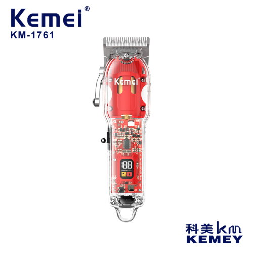 Cross-Border Factory Direct Supply Transparent Electric Clipper Komei KM-1761 Transparent Body Hair Clipper Electric Clipper Razor