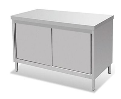 1.8 X0.8x0.8 Stainless Steel Double Sliding Door Cabinet Countertop Console Workbench