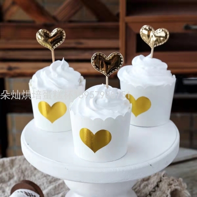 Cake Paper Cake Cup Cake Paper Cup Gilding Love Style Machine Production Cup Cake Cup 6 * 5.5cm 50 Pcs/Piece