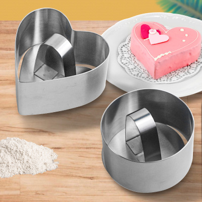 Factory in Stock Tea Mr. Stainless Steel Cake Mould Single Plate with Push Plate DIY Baking Tool