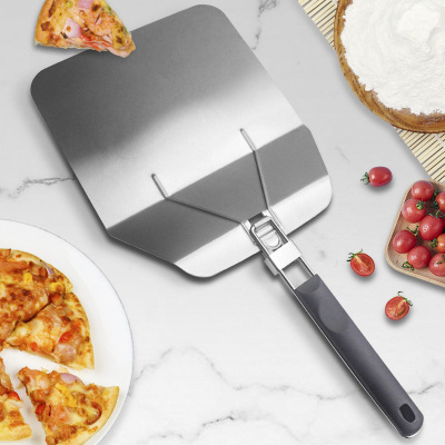 Factory Direct Stainless Steel Pizza Shovel Plastic Handle Square Foldable Cake Transfer Mobile Shovel Tool