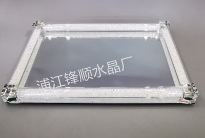 Crystal Glass Tray with Diamond Factory Direct Sales