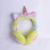 Cartoon Anime Plush Warm Headset Unicorn Lace with Light Cute Wired Led Headset with Wire.
