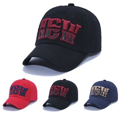 Washed Hat European and American Embroidered Letter Baseball Cap Sports Cap Cross-Border E-Commerce One Piece Dropshipping Casual Peaked Cap