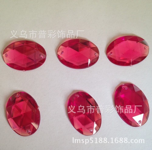 oval double-hole flat acrylic hand-stitched diamond pants wedding dress shoes clothes decorations accessories