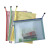Stationery Wholesale Printed Logo Grid File Bag A4 Transparent Hand Edge Sliding Bag Portable Zippered Information Bag