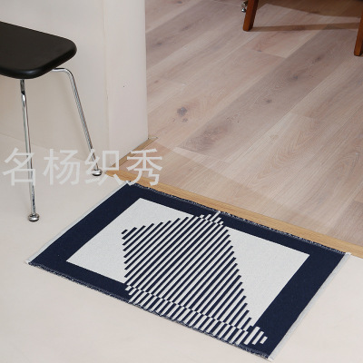 Floor Mat Entry Door Color Double-Sided Jacquard Floor Mat Bedroom Bedside Cover Cloth Household Entrance Multi-Purpose Mat Wholesale
