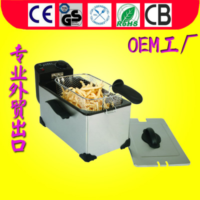 3.0L Single Cylinder Enamel Deep Frying Pan Household Automatic Constant Temperature Stainless Steel Electric Fryer