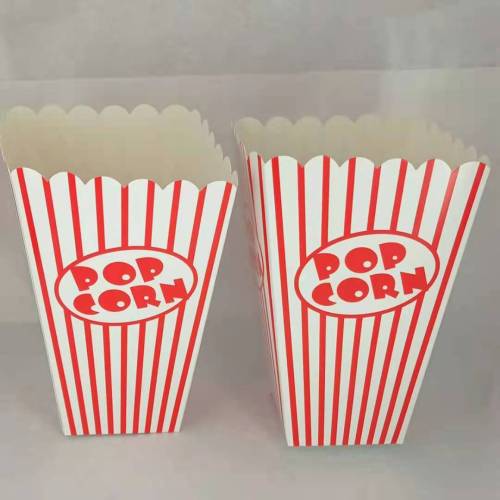 food grade white card popcorn paper box disposable food grade popcorn box paper snack carton wholesale