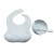 Spot Amazon Silicone Baby Feeding Tableware Set Children's Eating Waterproof Bib Silicone Bowl Spoon 3-Piece Set
