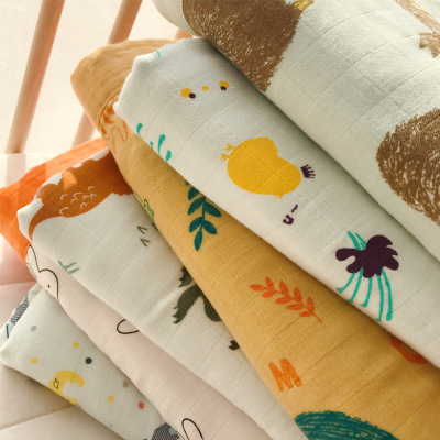 6-Layer Bamboo Cotton Baby Gauze Bath Towel Blanket Baby Wrapping Blanket Newborn Blanket Non-Fluorescent One Piece Dropshipping