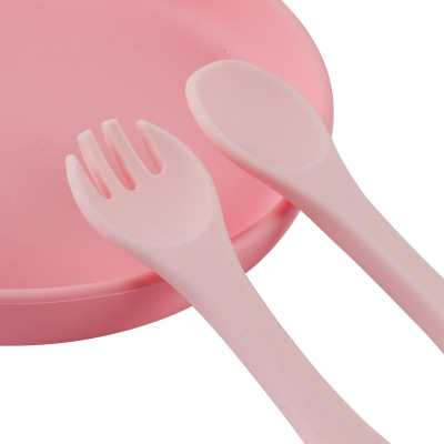 Baby Silicone Spoon Baby Training Rice Spoon Silicone Long Spoon Children's Tableware Set Manufacturer
