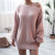 Real Shot Autumn and Winter European and American Long Sleeve off Shoulder Casual Loose Knitted Sweater Dress Amazon Hot Cross-Border Women's Clothing