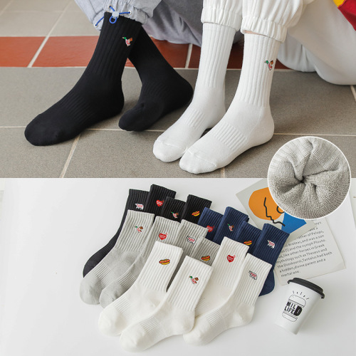 Lovers Winter socks Thick Towel Bottom High Tube Terry Embroidery Athletic Socks Zhuji Socks Wholesale