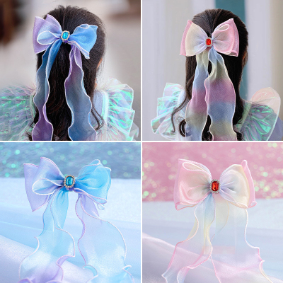 Children's Hair Band Female Hair Tie Ribbon Girls Bow Barrettes Princess Elsa Hair Accessories Frozen Elsa Headdress