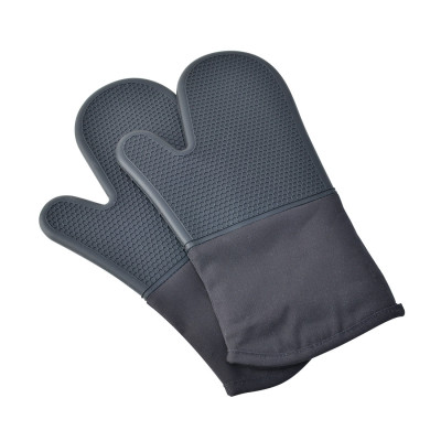 [300 ℃ Honeycomb Silicone] New Oven Microwave Oven Insulated Gloves High Temperature Resistant Gray Black