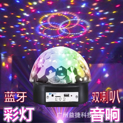 Crystal Magic Ball Light Subwoofer Rotating Flashlight Audio Factory in Stock Wholesale LED Stage Lights Bluetooth Speaker