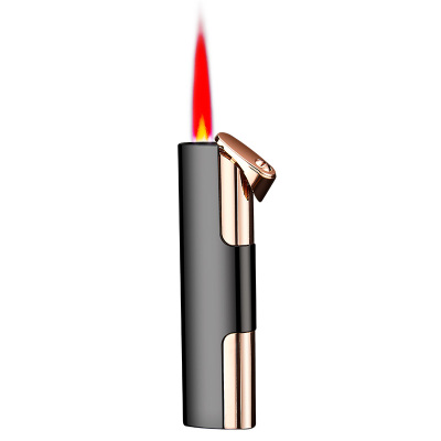 Wholesale Windproof Straight Long Lighter Creative Red Flame Factory Direct Sales Foreign Trade Hot Sale Processing Customization