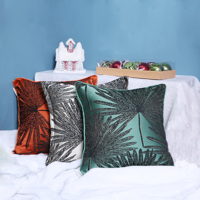 Amazon AliExpress Ethnic Leaf Jacquard Pillow Sofa and Bedside Living Room Pillow Cover Pillow