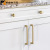 High-End Golden Cabinet Door Handle Nordic Cabinet Wardrobe Door Handle Kitchen Cabinet Drawer Handle Brushed Brass Hardware Accessories