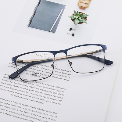 Metal Non-prescription Glasses Myopia Glasses Frame Square Full Frame Trend Business Optical Frame Spring Glasses Frame