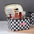 New Cosmetic Bag Black and White Chessboard Grid Wash Bag Korean Style Cosmetic Case Large Capacity Travel Cosmetics Storage Bag