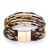 Cross-Border European and American Hot Alloy Magnetic Buckle New Leopard Bracelet String Beads Small Commodity Leather Bracelet Copper Tube Bracelet
