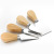 Hot Selling Pizza Cheese Knife Set Kitchen Tools Four-Piece Stainless Steel Bamboo Multi-Purpose Mini Handle Cheese Knife