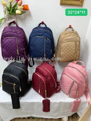 Waterproof Nylon Large Casual Women 'S Bag Fashion Oxford Cloth All-Matching And Lightweight Backpack Two-Piece Set