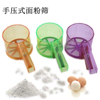 Flour Sifter Powdered Sugar Filter Handheld Cup Strainer Fine Screen Plastic Manual Flour Sifter Baking Tool