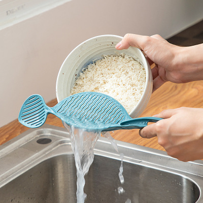 Multi-Functional Draining Rice Washing Machine Kitchen Hollow-out Rice Washing Board Creative Hanging Rice Washing Stick