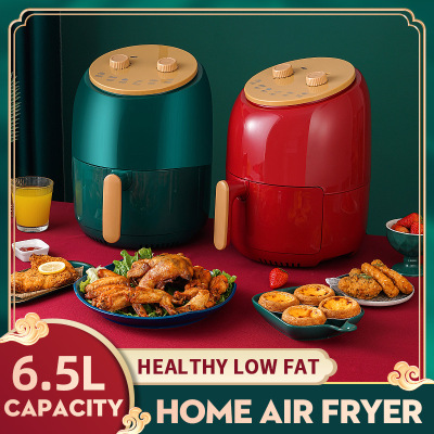 Smart Home 6.5L Electric Deep-Fried Pot Fried Chicken Wing Fried Shrimp Chips Machine Air Fryer Cross-Border English Air Fryer Deep-Fried Pot