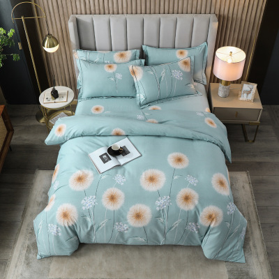 2021 New Cotton Thickened, Sanded Fabric Four-Piece Set Bed Sheet Single Double Dorm Bedding Four-Piece Set Wholesale