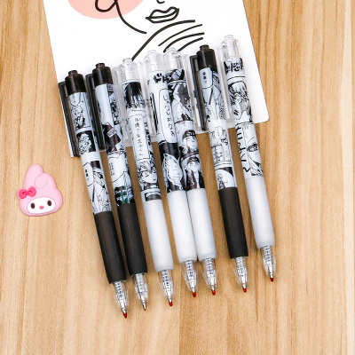 Cartoon Series Cartoon Style Cartoon Press Gel Pen Black 0.5mm Signature Student Exam Press Office Pen