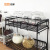 Ri Pai Kitchen Iron Double-Layer Seasoning Rack Desktop Storage Rack Floor-Standing Rack Bathroom Storage