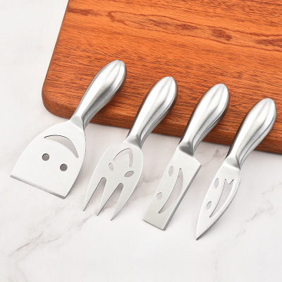 Stainless Steel Hollow Handle Smiley Face Cheese Knife 4-Piece Set Cheese Knife Cheese Knife Baking Tool Gift Set