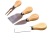 Hot Selling Pizza Cheese Knife Set Kitchen Tools Four-Piece Stainless Steel Bamboo Multi-Purpose Mini Handle Cheese Knife