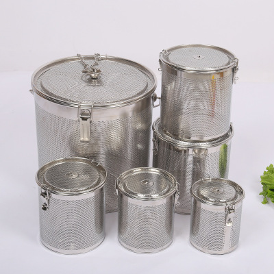 Factory Direct Supply Punching Stainless Steel Stew Ingredients Pot Brine Basket Soup Seasoning Bag Filter Spice Aniseed Pot Wholesale