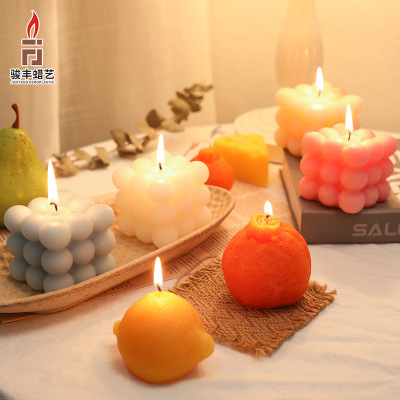 Korean Style Ins Aromatherapy Candle Lemon Cheese Creative Photo Props Wedding Companion Gift Atmosphere Soy Candle