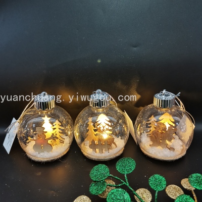 Christmas Ball Transparent Ball Hand-Painted Ball Plastic Ball Pendant Ornament Ball New PVC Pet Ball with Light Direct Sales
