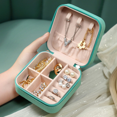 Convenient Ornament Storage Box Home Travel Ear Stud Necklace Ring Jewelry Princess Storage Jewelry Box in Stock