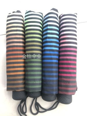 Tri-Fold Spray Paint Cloth Striped Umbrella