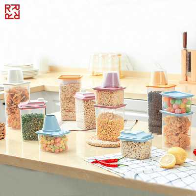 Refrigerator Storage Box Cold Water Bottle Sealed Fruit Grains Rice Kitchen Crisper Plastic Storage Box Set Rectangular