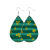 New European and American Drop-Shaped Irish Leather Earrings Sub-Green Leather PU Earrings Factory Direct Sales