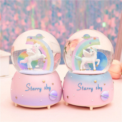 Starry Unicorn Crystal Ball Music Box Creative Home Chinese Valentine's Day Craft Gift Decoration Factory Wholesale