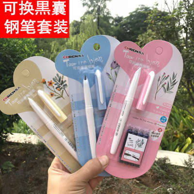 Ink Sac Pen for Pupils Erasable Changeable Bag Calligraphy Practice Pen Combination Set Male and Female Student Teacher Pen